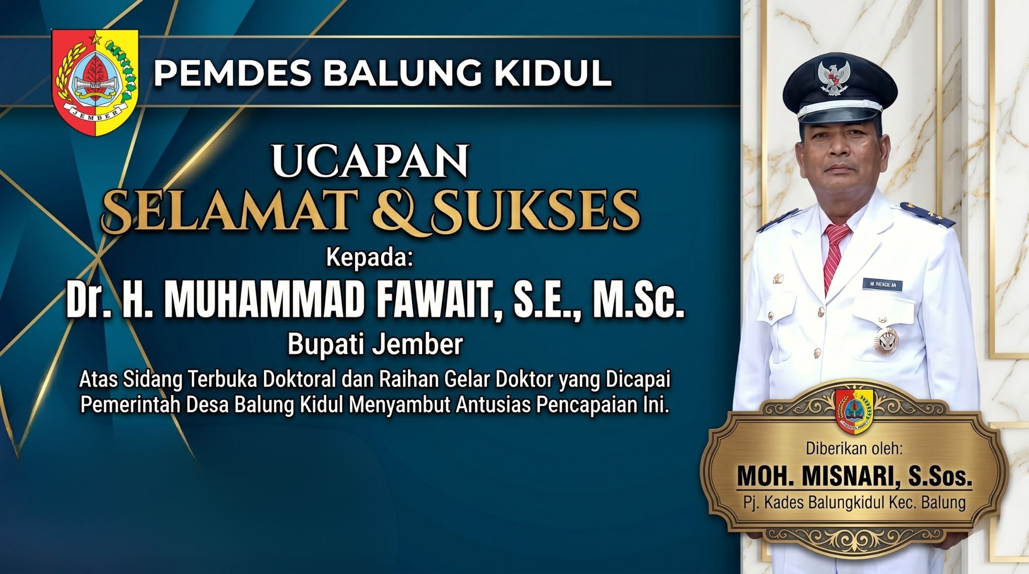 Penguatan Desa Melalui Ilmu Paripurna: Apresiasi Pj. Kades Balungkidul untuk Doktor Gus Fawait