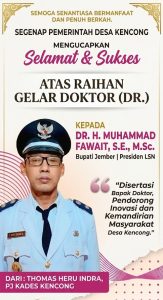 Pj. Kades Kencong Thomas Heru Indra: Disertasi Gus Fawait Jadi Pendorong Inovasi dan Kemandirian Masyarakat Desa