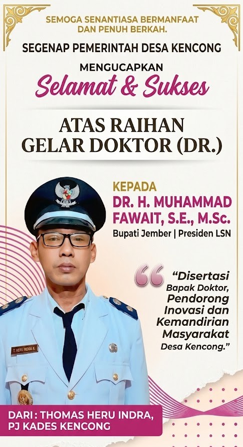 Pj. Kades Kencong Thomas Heru Indra: Disertasi Gus Fawait Jadi Pendorong Inovasi dan Kemandirian Masyarakat Desa
